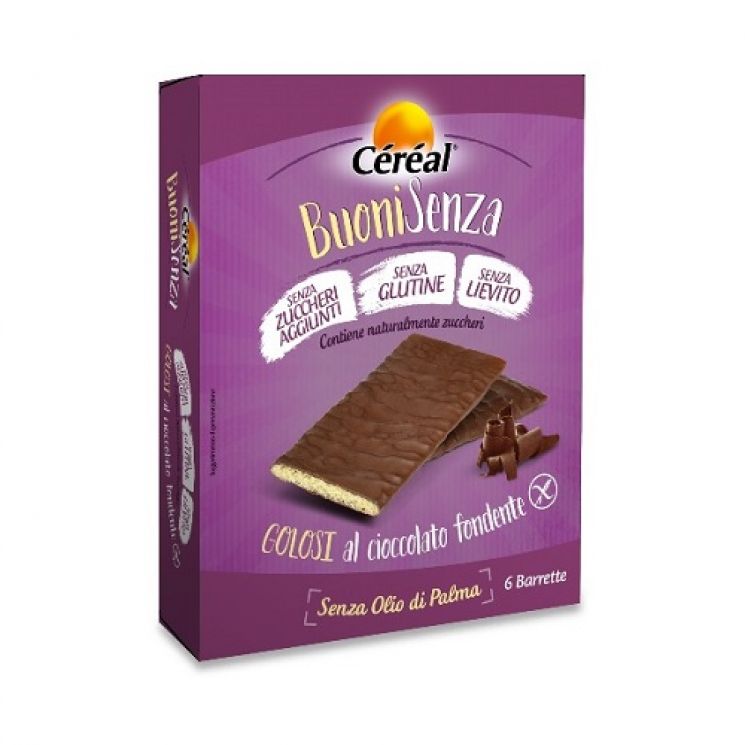 Cereal BuoniSenza Golosi al Cioccolato Fondente 6 Barrette 102g